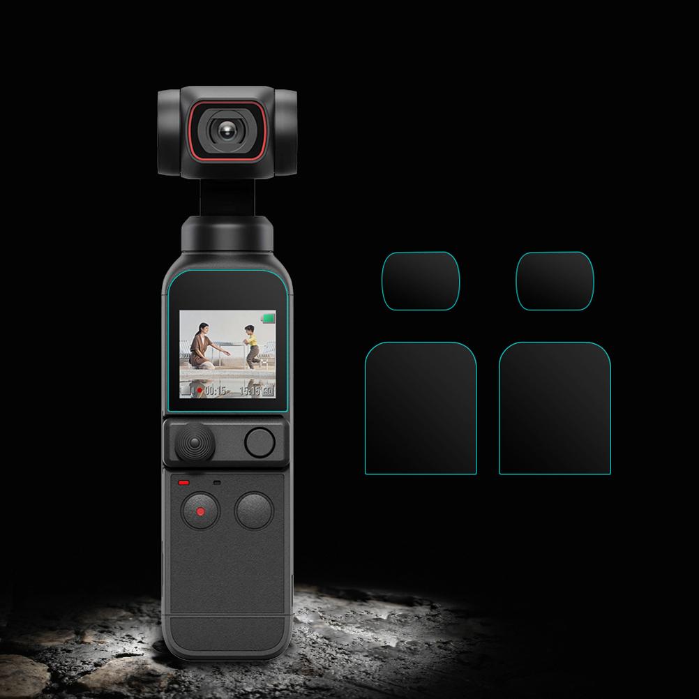 Tempered Glass Lens and Screen Protector Kit Protective Lens and Screen Film Compatible for Pocket 2 Camera