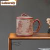250ml Yixing Purple Clay Beauty Coffee Mug Latte Cereal Mug Afternoon Tea Mug Coffee Milk Pot Office Water Cup Tea Items Craft