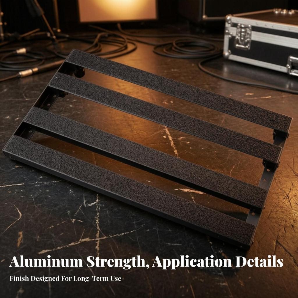 Guitar Pedalboard with Hook-and-Loop Portable Aluminum Pedal Board