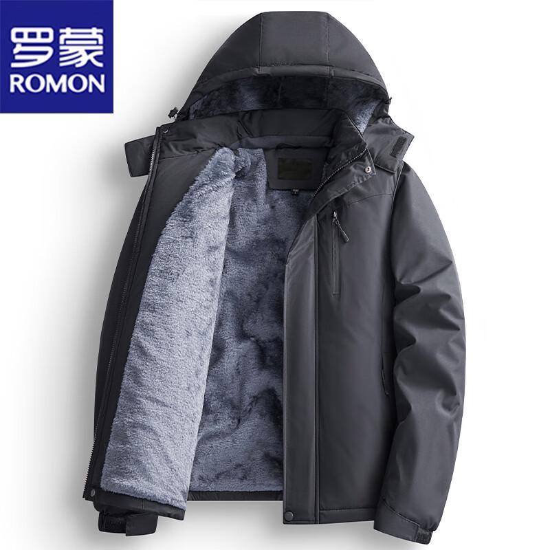 

ROMON Men s Hooded Thick Warm Jacket 5XL