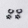 Hip Hop Punk Cat Paw Pendant Earrings Suitable For Men And Women Cool And Personalized Black Rivet Jewelry Gifts