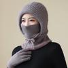 Middle-Aged And Elderly Hats, Scarves, Integrated Cycling Plush Wool Hats, Winter Mothers Keep Warm, Elderly People Ear Protectors, Knitted Hats
