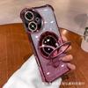 Applicable To Enjoy 90 Mobile Phone Case Glitter Powder Makeup Mirror Magnetic Suction Bracket To Play 50P Soft Case Four Corners To Enjoy 70X