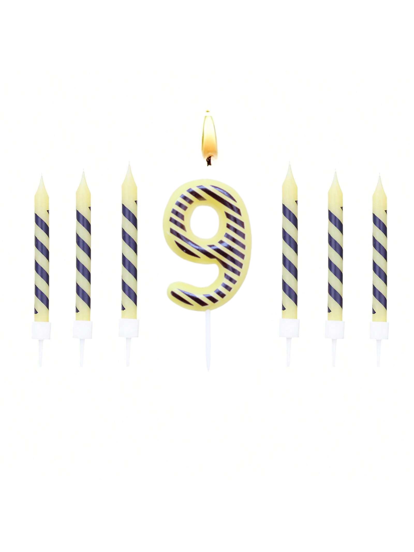 

Набор из 7 свечей на день рождения, свечи в форме цифр для торта, блестящие украшения для торта в виде цифр от 0 до 9 для вечеринки, принадлежности для дня рождения