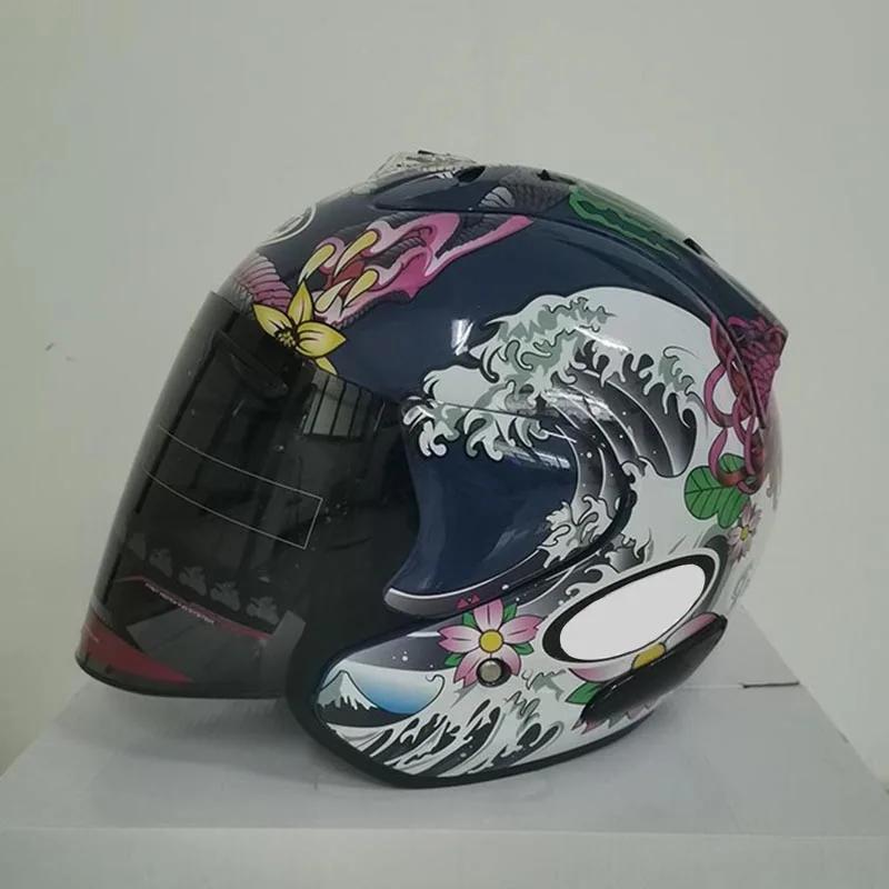 

Ram3 Oriental Dragon Half Helmet Men and Women Motorcycle Off-Road Summer Helmet Downhill Racing Mountain Cross Casco Capacete S чорний