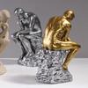 European Style Thinker Sitting Resin Sculpture Kawaii Thinker Doll Toy  Office