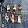 QIHE JEWELRY Pins and Brooches Rabbit/Fox/Cat Couple Enamel Pin Badges Hat Backpack Accessories Lovers Jewelry Gift for