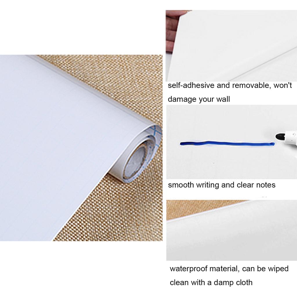 45 X 200cm Extra Self-Adhesive Whiteboard Wall Decal Sticker Paper ...