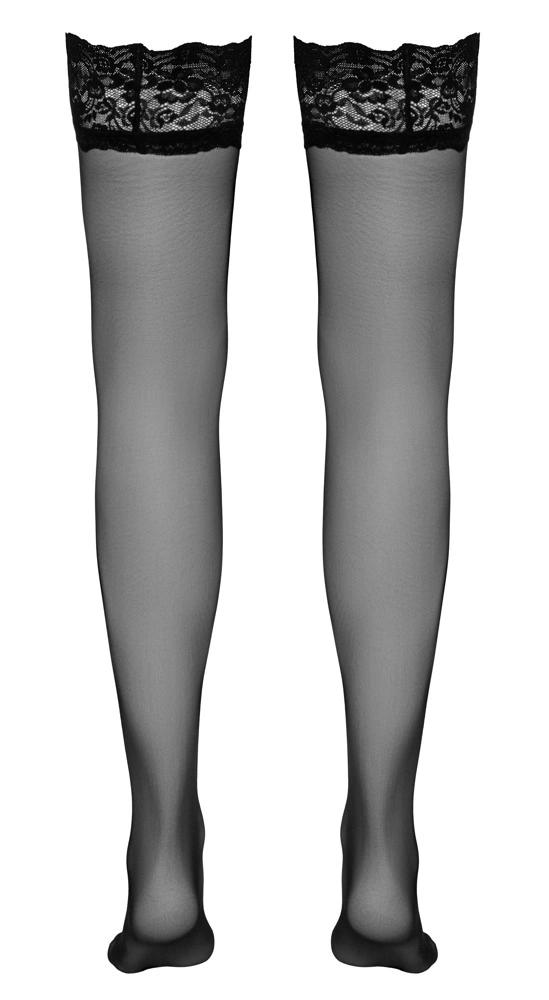 Cottelli LEGWEAR - Black Classic Stockings with High Lace 7
