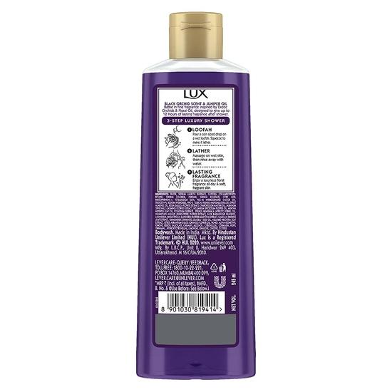 LUX Shower Gel, Black Orchid Fragrance & Juniper Oil Bodywash, With Glycerine For Soft Skin, Long Lasting Fragrance, Paraben Free, 245 Ml (Pack of 3)