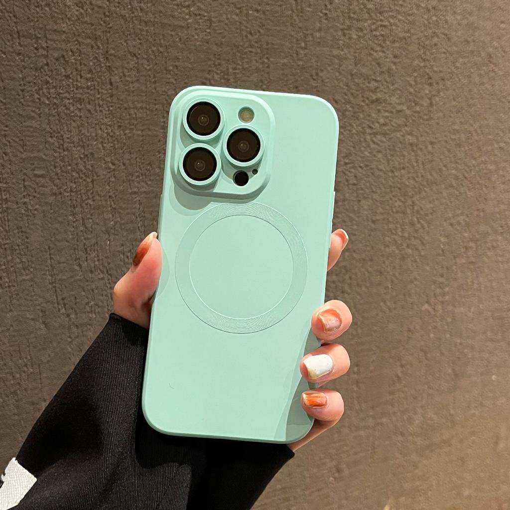Applicable To iPhone11promax Liquid Magnetic Mobile Phone Case Apple 11 Silicone CD Pattern with Built-in Lens Case