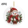 Festive Winter Party Favors Christmas Acrylic Hanging Ornament Double Side Printed Santa Pendant for Tree Window Holiday Ornaments 2D Flat