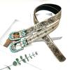 Elegant Western PU Belt Embossed Pattern Waistband Jeans Waiststrap Waist Decors Women Turquoises Buckle Waist Belt