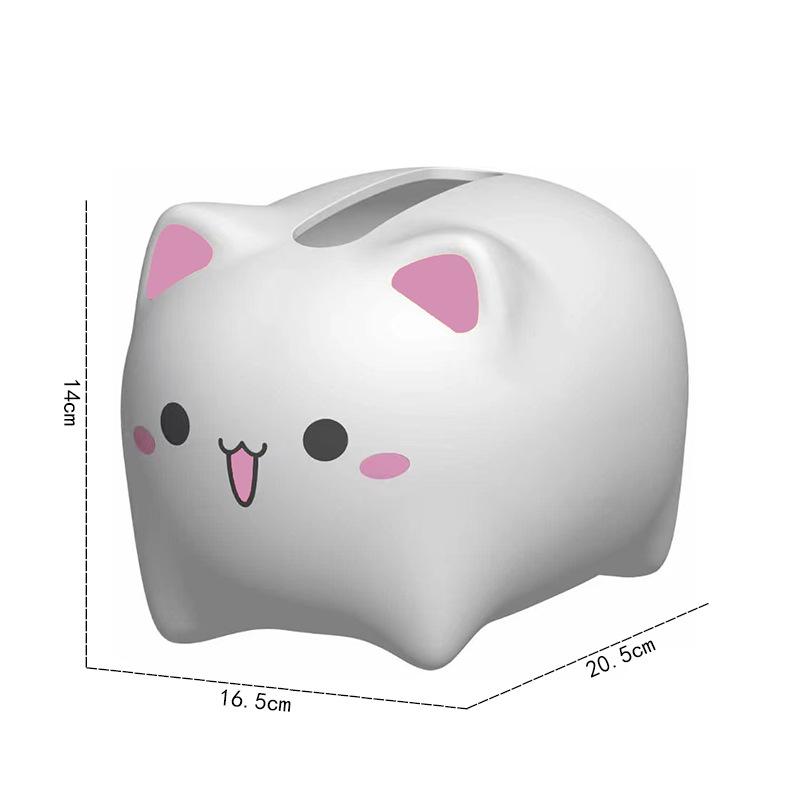 Kawaii Cat Tissue Box Livingroom Napkin Storage Box Kitchen Paper Container Desktop Toilet Paper Holder for Bathroom Dormitory