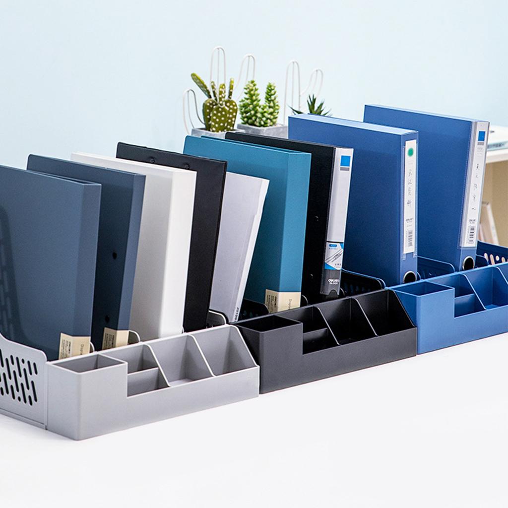 Vertical Magazine File Holders Book Holders 4 Compartments Vertical Magazine File Holders for Office Organization