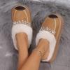 Fashion Cotton Drag Outside Wear Winter Warm Slippers Women Soft Sole Non-slip Home Cotton Shoes