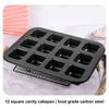 Corrosion-Resistant Square Muffin Tin 12 Cavity Muffin Cupcake Pan Mini Loaf Pan  DIY Cookie