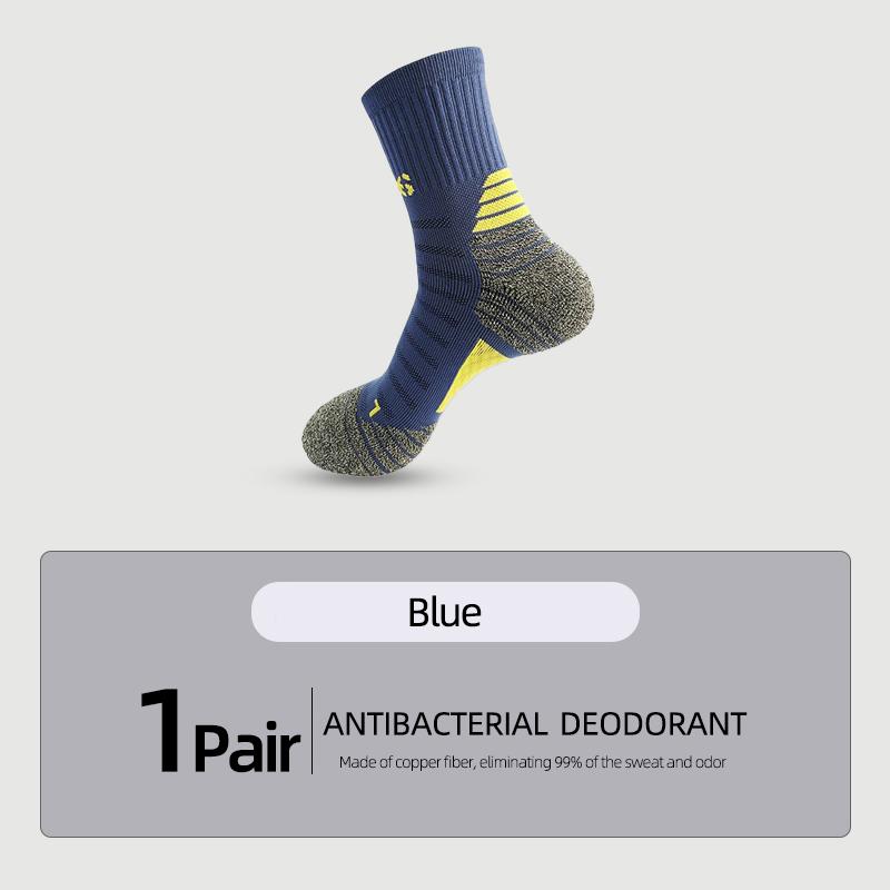 Nano Copper Deodorant Antibacterial Sports Socks for Men Compression MTB Cycling Bicycle Running Basketball Climbing Sock Summer
