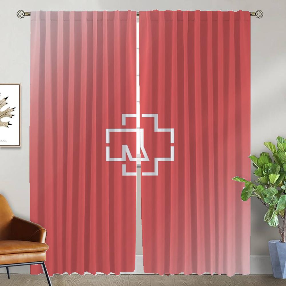 

Современные шторы для гостиной для камеры Rock-rammsteines Shades Blackout Curtain Tulle для спальни Partition Halloween Decoration W50xH70cmx2pcs-CL