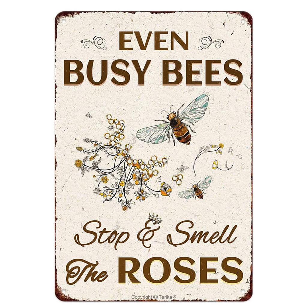 Metal Tin Signs Feeding The Bees Wall Decoration Plaque Vintage Art Poster Iron Painting for Man Cave Home Cafe Garden Club Bar