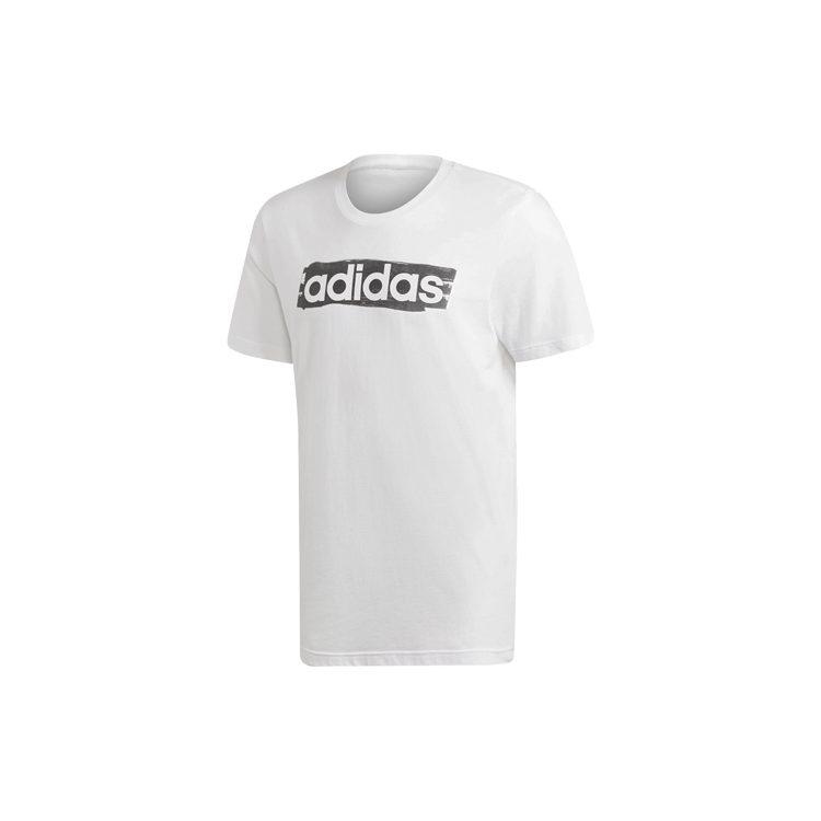 Adidas T Shirts Men's White Crew Neck Moderate Straight Fit DV3050
