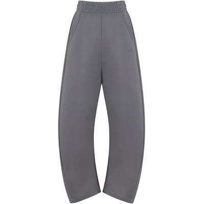 Série Estilo de Vida Esportivo Calças Casuais Largas Confortáveis com Cadarço Feminino Cinza JZ4055