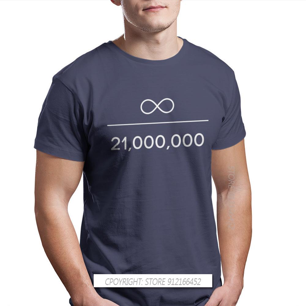 Unendlichkeit Geteilt Durch 21 Millionen T-Shirt Für Männliche Bitcoin Kryptowährungs-Miner Meme Camisetas Fashion T-Shirt Weiche Lockere T-Shirts Mann