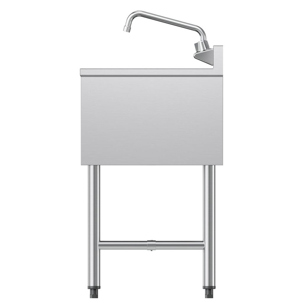 3 Compartment Sink, 18-Gauge 304 Stainless Steel, 254x356x254 mm Bowl Size, 3 Bay Commercial Under Bar Sink with Double Drainboard and Backsplash for