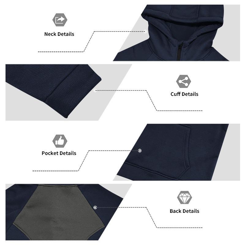 Men S Half Zip Hooded Fleece Lined Loose Fit Spliced Knit Sweatshirt