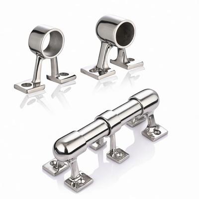 Marine Boat Railing Mount 316 Stainless Steel Tube Connector Hardware Fittings For Yacht Fishing Boat Handrail Support Pipe