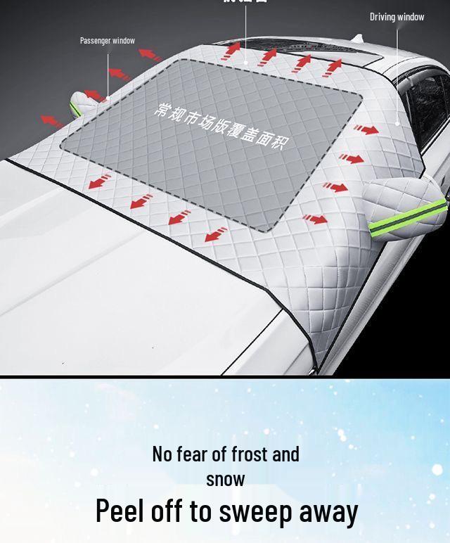Universal Magnetic Sunshade: Thickened, Snowproof, Anti-Freeze, Light-Blocking Car Cover for Front Windshield