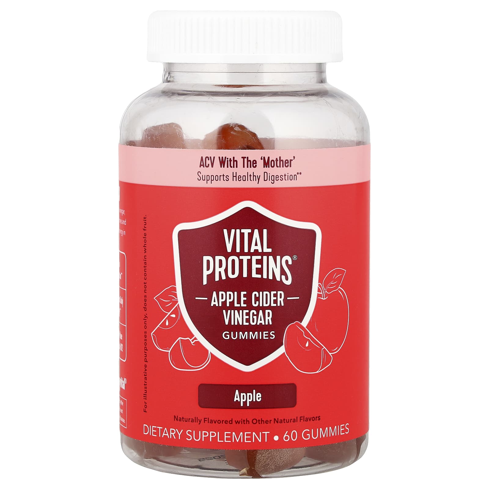 

Apple Cider Vinegar Gummies, Apple Flavor, 60 Pieces