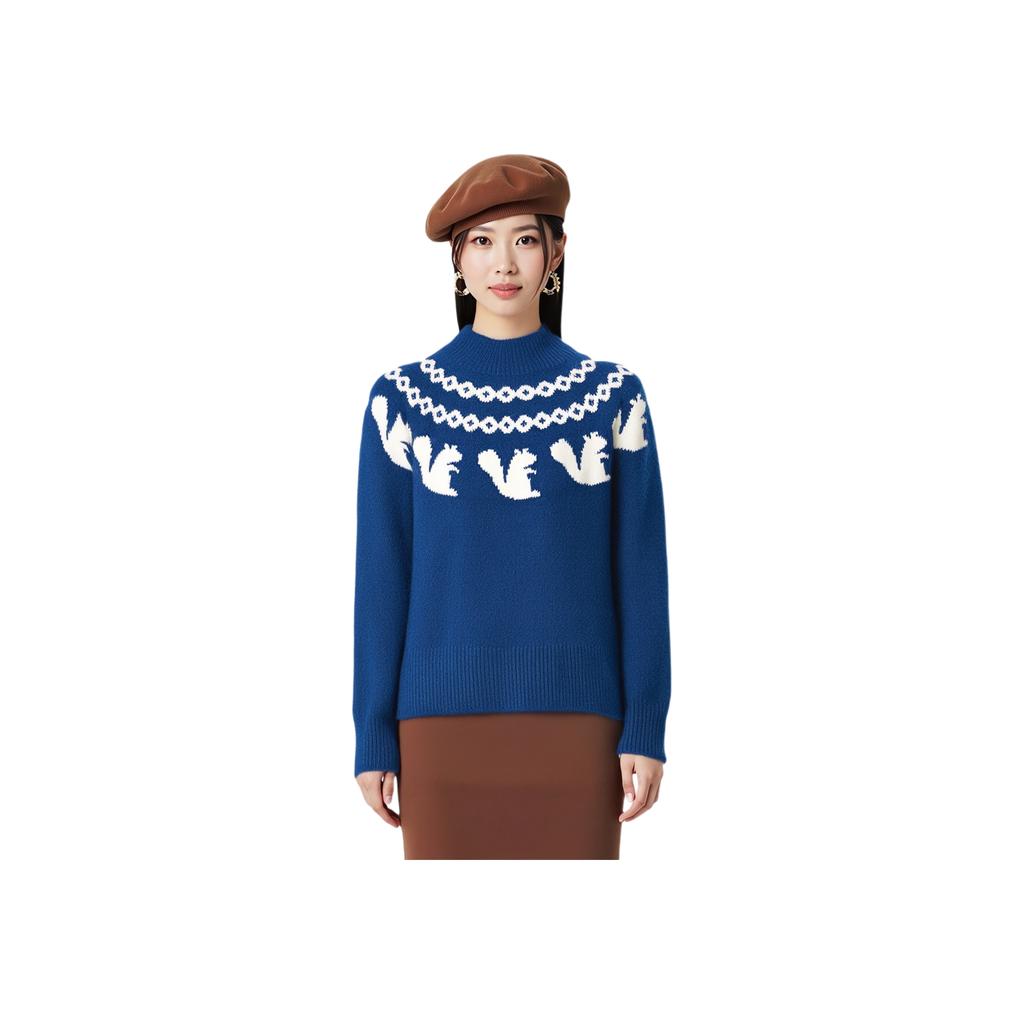 UNIQLO JW Anderson Collaboration Squirrel Pattern Knit Sweater Women sweater Blue 462718-66
