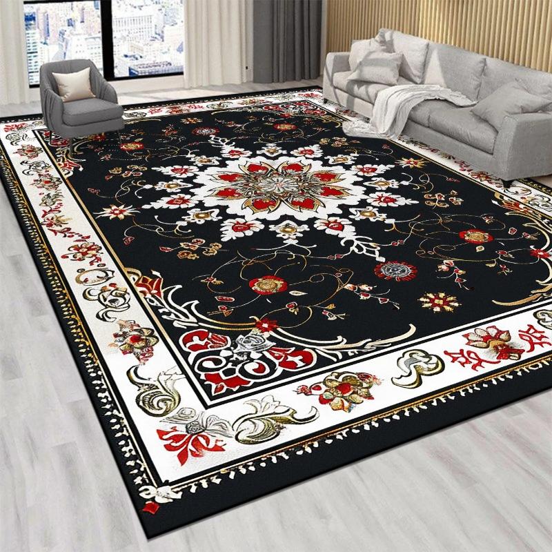 VIKAMA Persian Luxury Crystal Velvet Red Carpet Living Room Large Size Rug Non-slip Home Decoration Bedroom Lounge Rug