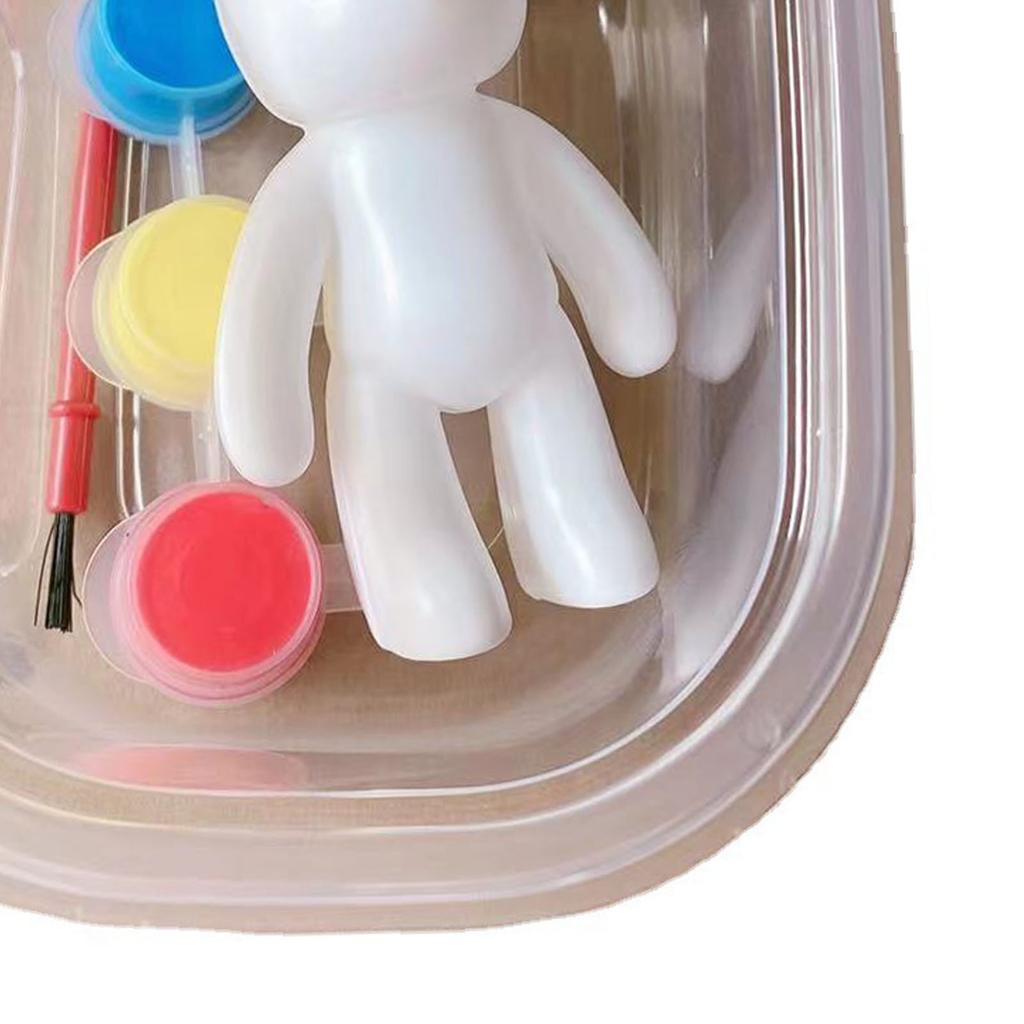 Fluid Bear Keychain DIY Graffiti Painting Violent Bear Models Keychain for Children Fluid Bear, Paint, Pen, Box