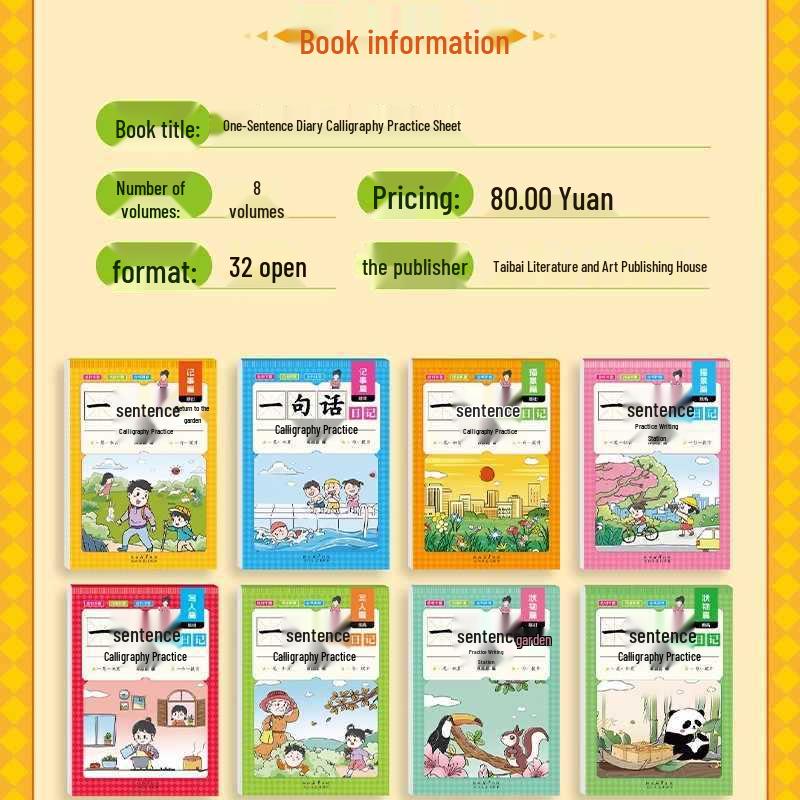 Elementary Student Diary Writing & Calligraphy Practice Book: Descriptive Events & Scenery for Grades 1-3