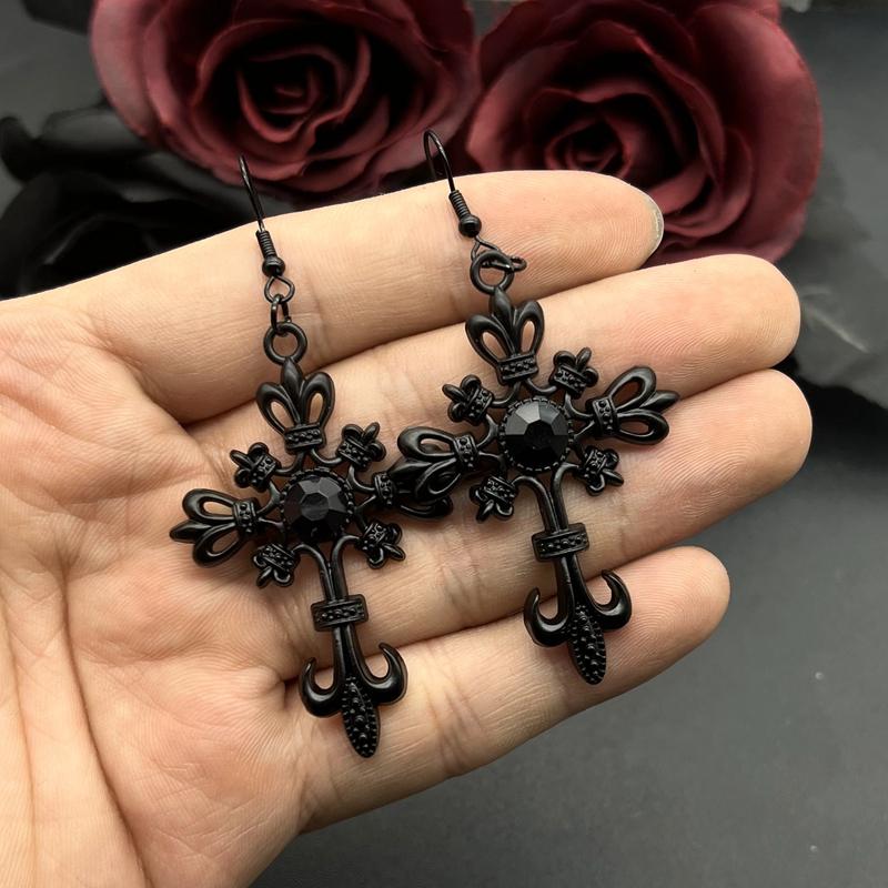 

Серьги с кристаллами в стиле готики, хип-хопа и рока, эстетические аксессуары, ювелирные изделия в подарок