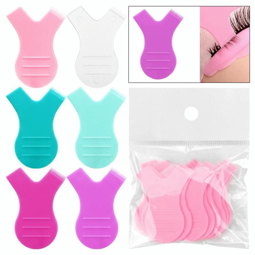 10PCS Reusable Soft Plastic Eye Lash Lift 8 Colors Y Shape Lash Extension Graft Eye Lash Perming Pad Mascara Tool