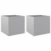 VidaXL Jardinières 2 pcs, Lits Surélevé, Bacs à Fleurs, Pots de Plantes, Boîtes à Fleurs Jardin Patio Terrasse, Argenté 841570