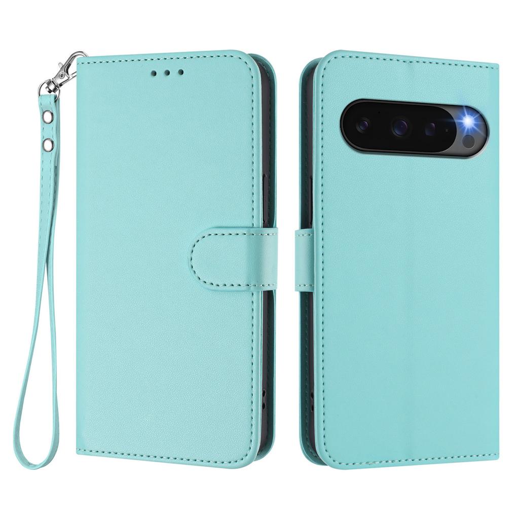 For Google Pixel 10 Pro/Google Pixel 9/Google Pixel 9 Pro/Google Pixel 10 Leather Case Wallet Stand Phone Cover with Wrist Strap