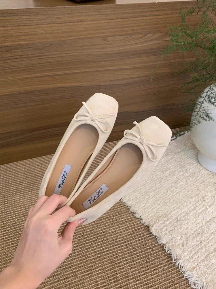 French Bow Red Flat Shoes Grandma Shoes Spring and Autumn One-pedal Lazy Shoes Gentle Single Shoes Retro Women's Shoes