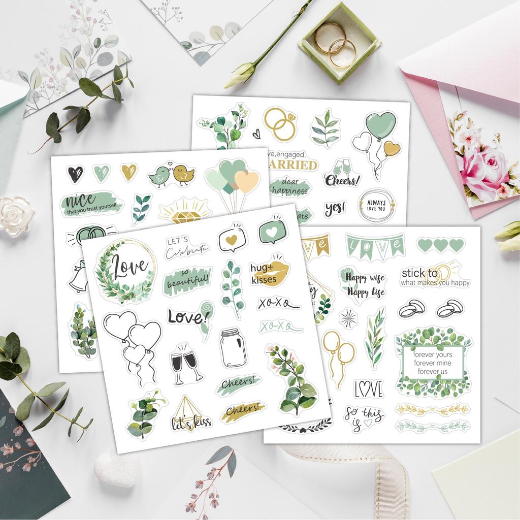 4 Wedding Decoration Stickers, Graduation Message Book Decoration Stickers, Suitable for Wedding Scene Decoration, Graduation Se