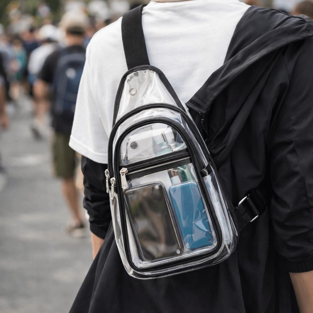 Wasserdichte PVC Sport Brusttasche Große Kapazität Verstellbar Transparent Crossbody Tasche Leichtes Design Transparentes Material