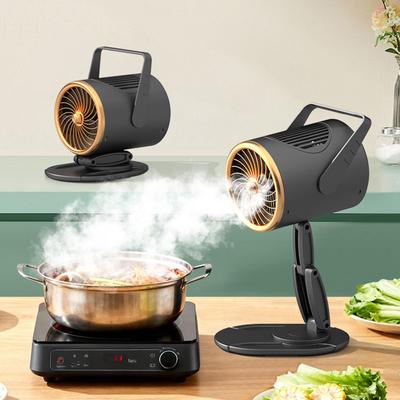 Desktop Range Hood 3-Speed Kitchen Exhaust Fan Angle Adjustment Compact Desktop Exhaust Fan for Apartments Dorm RV Indoor BBQ