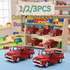 1/2/3PCS 1:32 Die-Cast Metal Pickup Truck Model Red Exquisite Handmade Alloy Car Toy Kids New Year Gift Desk Home Decoration