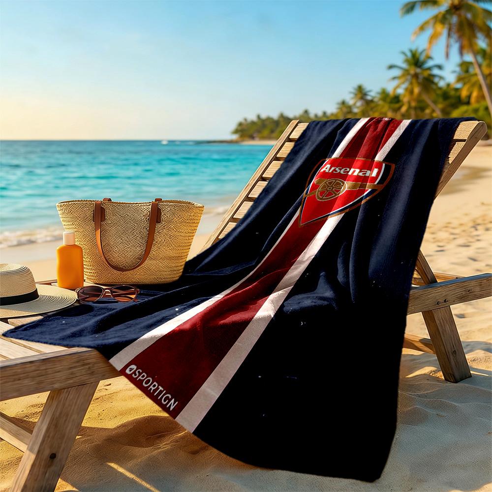 Asciugamano da Spiaggia Logo Arsenal Asciugatura Rapida Morbido Microfibra Confortevole Leggero Portatile per Nuoto, Spiaggia, Campeggio, Viaggio, Accessori da Spiaggia, Palestra