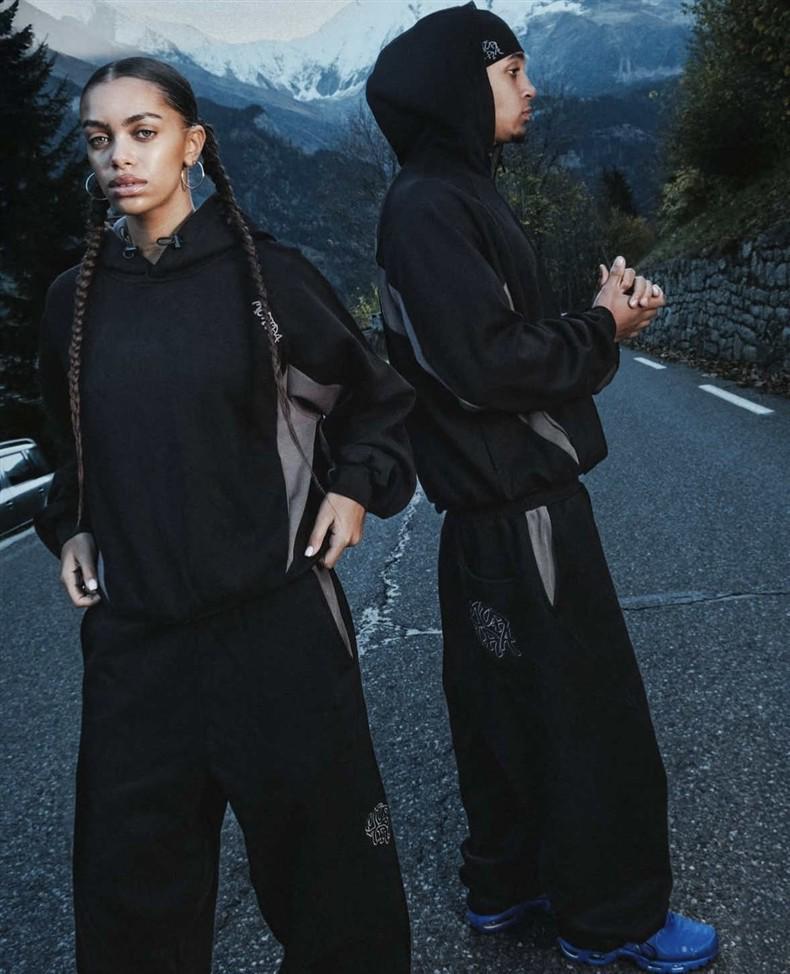 Mertra Stylish Unisex Embroidered Hoodie & Sweatpants Set