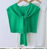Trendy Korean Style Women's Air-Conditioned Knitted Shawl – Red Sleeveless Vest for All Seasons with Neck Protection