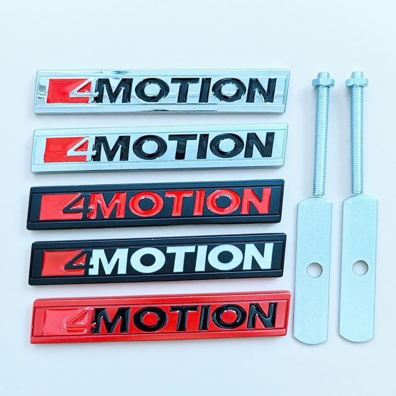 3D Metal Black Red Letters 4 MOTION Logo 4motion Car Rear Trunk Sticker Front Grille Badge Emblem Label for 4MOTION Accessories