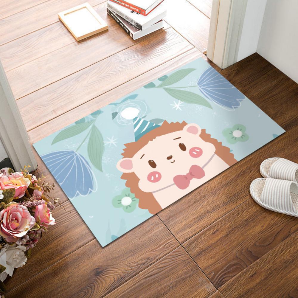 Cute Cartoon Lion Animal Welcome Rug Doormat Print Floor Mat Living Room Bedroom Hallway Entry Foot Mat Fun Decor Kid Room